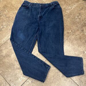 Vintage Gitano Jeans Mom High Rise Dark Blue Faded Tapered Size 18‎ Regular